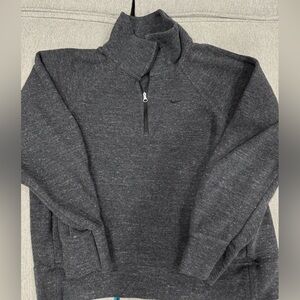 Small nike dark grey pull over/half zip up